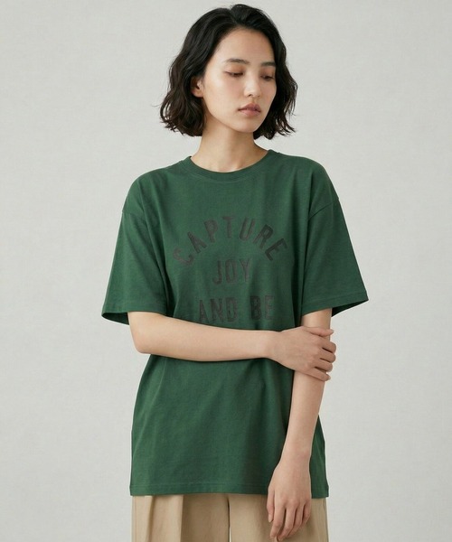 GLOBAL WORK(グローバルワーク)の「冷感コットンプリントBIGTシャツ636805(Tシャツ/カットソー・レディース・ホワイト/ダークブラウン/ダークグレー/ネイビー/グリーン/レッド・LARGE/MEDIUM)」の5枚目の写真