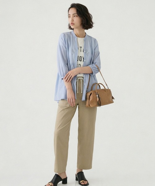GLOBAL WORK(グローバルワーク)の「冷感コットンプリントBIGTシャツ636805(Tシャツ/カットソー・レディース・ホワイト/ダークブラウン/ダークグレー/ネイビー/グリーン/レッド・LARGE/MEDIUM)」の18枚目の写真