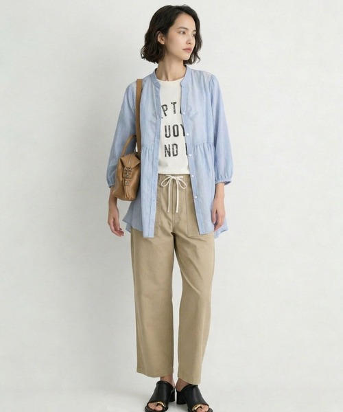 GLOBAL WORK(グローバルワーク)の「冷感コットンプリントBIGTシャツ636805(Tシャツ/カットソー・レディース・ホワイト/ダークブラウン/ダークグレー/ネイビー/グリーン/レッド・LARGE/MEDIUM)」の19枚目の写真