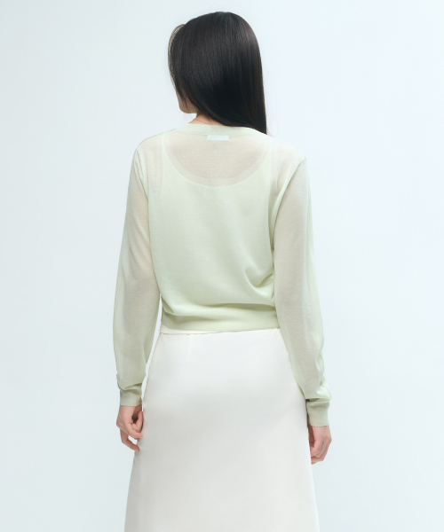 MUSINSA STANDARD WOMAN（ムシンサスタンダードウーマン）の「ウィメンズシアラウンドネックカーディガン[ペイルミント]（カーディガン/ボレロ・レディース・その他・SMALL/MEDIUM/LARGE/X-SMALL）」の4枚目の写真
