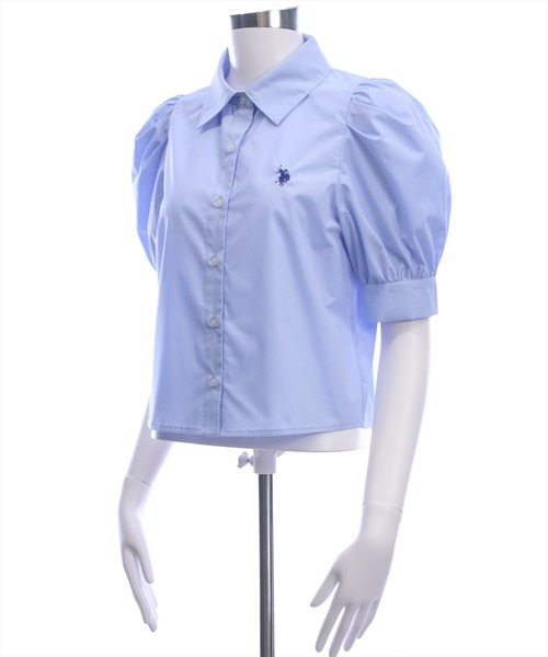 U.S. POLO ASSN.（ユーエスポロアッスン）の「【U.S. POLO ASSN.】clear 別注 袖バルーン半袖シャツブラウス（シャツ/ブラウス・レディース・イエロー系その他/サックスブルー/オフホワイト・F）」の22枚目の写真