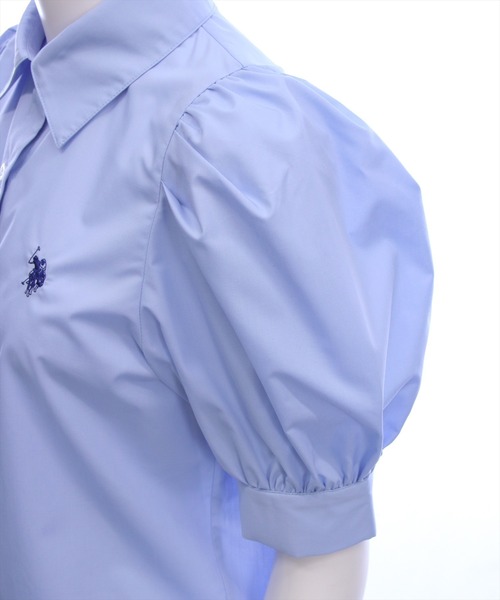 U.S. POLO ASSN.】clear 別注 パフスリーブ半袖シャツブラウス（シャツ