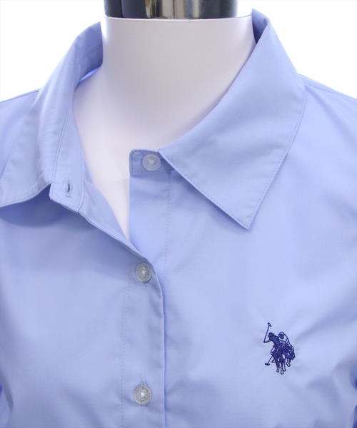 U.S. POLO ASSN.】clear 別注 パフスリーブ半袖シャツブラウス（シャツ