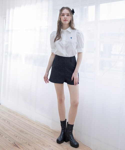 U.S. POLO ASSN.（ユーエスポロアッスン）の「【U.S. POLO ASSN.】clear 別注 袖バルーン半袖シャツブラウス（シャツ/ブラウス・レディース・イエロー系その他/サックスブルー/オフホワイト・F）」の17枚目の写真