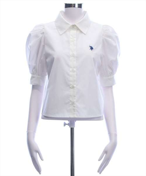 U.S. POLO ASSN.（ユーエスポロアッスン）の「【U.S. POLO ASSN.】clear 別注 袖バルーン半袖シャツブラウス（シャツ/ブラウス・レディース・イエロー系その他/サックスブルー/オフホワイト・F）」の12枚目の写真
