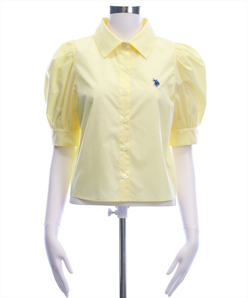 U.S. POLO ASSN.（ユーエスポロアッスン）の「【U.S. POLO ASSN.】clear 別注 袖バルーン半袖シャツブラウス（シャツ/ブラウス・レディース・イエロー系その他/サックスブルー/オフホワイト・F）」の10枚目の写真