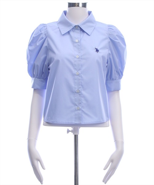 U.S. POLO ASSN.（ユーエスポロアッスン）の「【U.S. POLO ASSN.】clear 別注 袖バルーン半袖シャツブラウス（シャツ/ブラウス・レディース・イエロー系その他/サックスブルー/オフホワイト・F）」の8枚目の写真