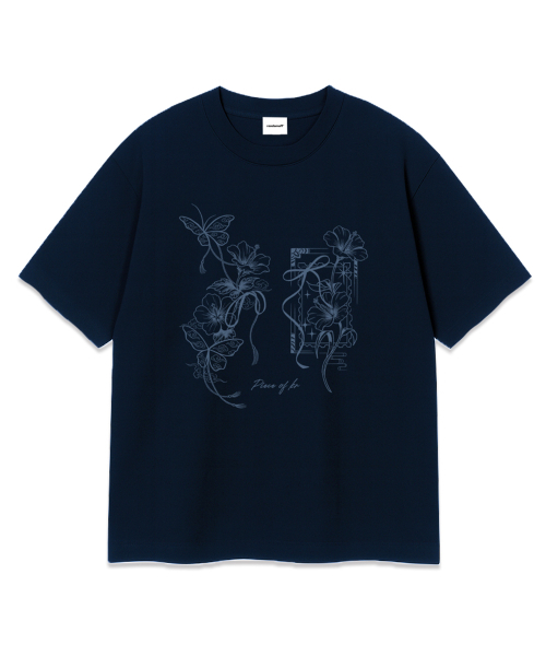 RANDOMOFF（ランダムオフ）の「FLOWER KNOT OVER FIT T-SHIRT (3color)（Tシャツ/カットソー・レディース・ネイビー/ホワイト/ブラック・SMALL/MEDIUM/LARGE/X-LARGE）」の6枚目の写真