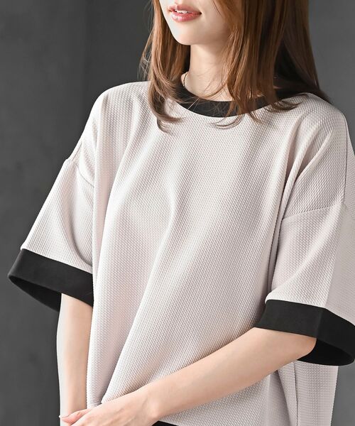 rps(アールピーエス)の「ふくれジャガードカラー配色プルオーバー(その他トップス・レディース・ブラック/アイボリー・フリー)」の10枚目の写真