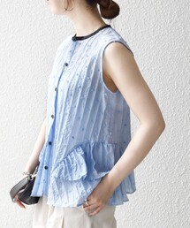 新品未使用‼️シップスノースリーブシャツ 手洗い可能〉IMPERIAL LINEN Wポケット ノースリーブ シャツ｜ SHIPS