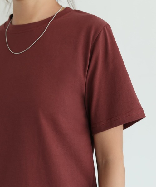 STYLE DELI(スタイルデリ)の「56cm丈BASICコットンTシャツ(Tシャツ/カットソー・レディース・エンジ/ホワイト・FREE)」の14枚目の写真