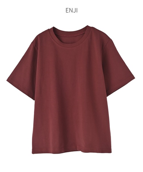 STYLE DELI(スタイルデリ)の「56cm丈BASICコットンTシャツ(Tシャツ/カットソー・レディース・エンジ/ホワイト・FREE)」の15枚目の写真