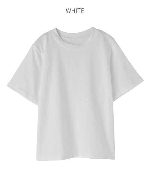 STYLE DELI(スタイルデリ)の「56cm丈BASICコットンTシャツ(Tシャツ/カットソー・レディース・エンジ/ホワイト・FREE)」の16枚目の写真