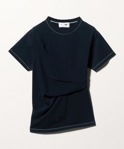 Steven Alan(スティーブンアラン)の「<ywy>TUCK DRAPE TEE SHIRT/Tシャツ(Tシャツ/カットソー・レディース・オフホワイト/ネイビー・S)」の1枚目の写真