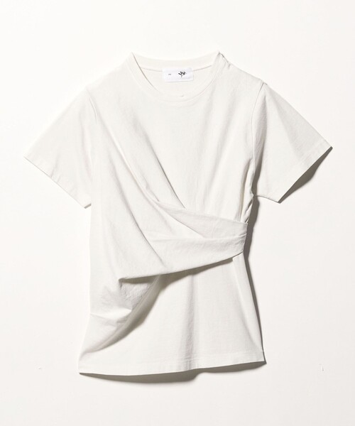 Steven Alan(スティーブンアラン)の「<ywy>TUCK DRAPE TEE SHIRT/Tシャツ(Tシャツ/カットソー・レディース・オフホワイト/ネイビー・S)」の2枚目の写真