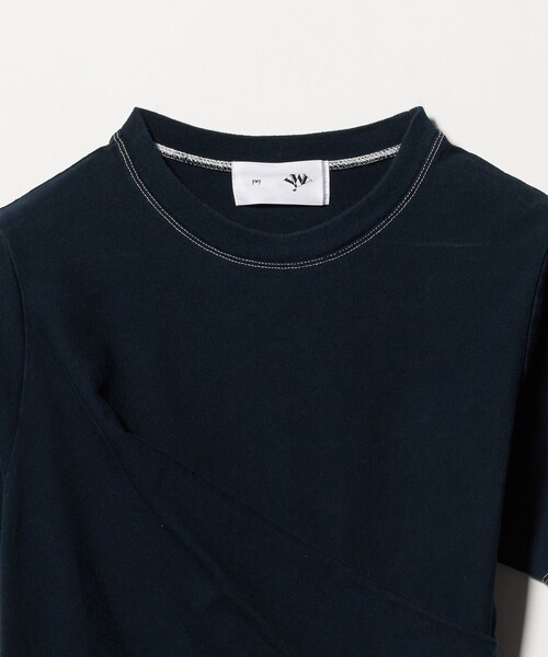 Steven Alan(スティーブンアラン)の「<ywy>TUCK DRAPE TEE SHIRT/Tシャツ(Tシャツ/カットソー・レディース・オフホワイト/ネイビー・S)」の4枚目の写真