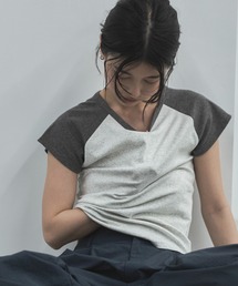 feepur（フェピュール）の「異素材ラグランフレンチTee（Tシャツ/カットソー）」