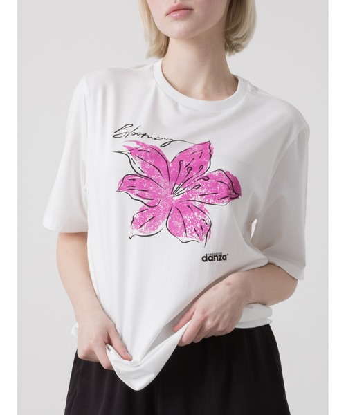 DIMENSIONE danza(ディメンシオーネ ダンツァ)の「花柄プリントTシャツ(Tシャツ/カットソー・レディース・ホワイト・SMALL)」の1枚目の写真