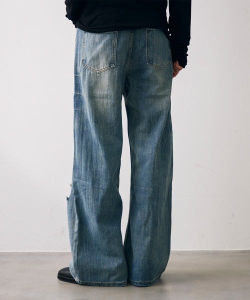Shoowtime(ショウタイム)の「Vintage like damage denim / ビンテージライクダメージデニム(デニムパンツ・メンズ・ライトブルー・MEDIUM/LARGE/X-LARGE)」の8枚目の写真