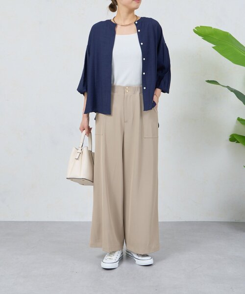 Jena espace merveilleux(ジェナ エスパスメルヴェイユ)の「ウエストゴムトロミパンツ(その他パンツ・レディース・ブラック/ベージュ/オフホワイト・FREE)」の4枚目の写真