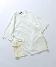 ITEMS URBANRESEARCH（アイテムズ アーバンリサーチ）の「サイドポケットキリカエクルーネックTシャツ（Tシャツ/カットソー）」