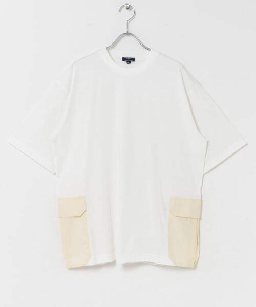 ITEMS URBANRESEARCH(アイテムズ アーバンリサーチ)の「サイドポケットキリカエクルーネックTシャツ(Tシャツ/カットソー・メンズ・ブラック/ピンク/ホワイト/ベージュ・X-LARGE/LARGE/MEDIUM)」の11枚目の写真