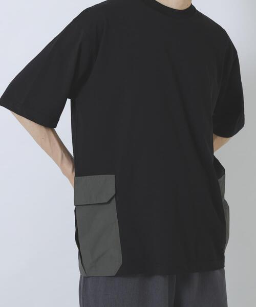 ITEMS URBANRESEARCH(アイテムズ アーバンリサーチ)の「サイドポケットキリカエクルーネックTシャツ(Tシャツ/カットソー・メンズ・ブラック/ピンク/ホワイト/ベージュ・X-LARGE/LARGE/MEDIUM)」の9枚目の写真