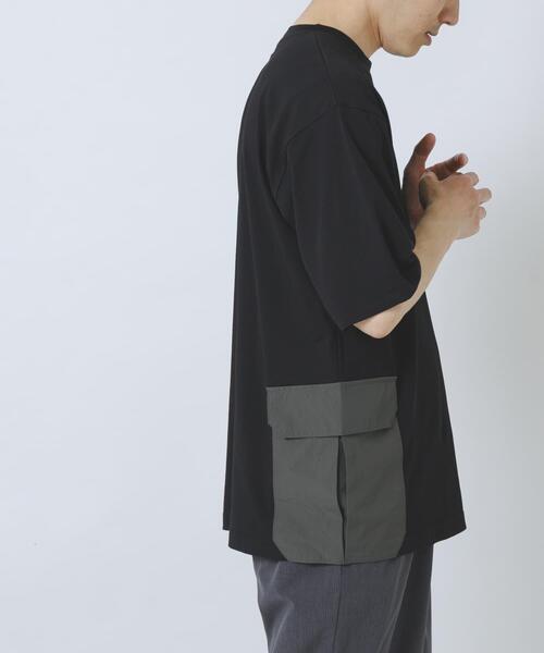ITEMS URBANRESEARCH(アイテムズ アーバンリサーチ)の「サイドポケットキリカエクルーネックTシャツ(Tシャツ/カットソー・メンズ・ブラック/ピンク/ホワイト/ベージュ・X-LARGE/LARGE/MEDIUM)」の6枚目の写真