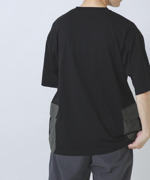 ITEMS URBANRESEARCH(アイテムズ アーバンリサーチ)の「サイドポケットキリカエクルーネックTシャツ(Tシャツ/カットソー・メンズ・ブラック/ピンク/ホワイト/ベージュ・X-LARGE/LARGE/MEDIUM)」の5枚目の写真