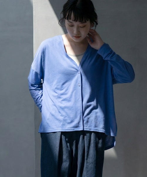 V-neck кардиган с охлаждающим эффектом и UV-защитой — Sammerknit