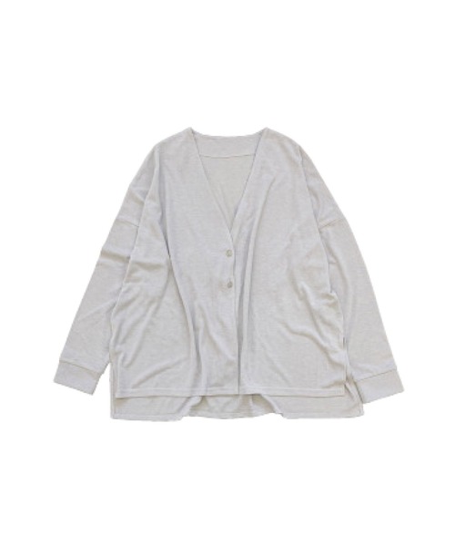 MARAI(マーライ)の「【接触冷感・UVカット】Vネック カーディガン サマーニット(カーディガン/ボレロ・レディース・オフホワイト/ライム/ブルー/グレー/ブラック・フリー)」の9枚目の写真