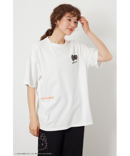 RODEO CROWNS WIDE BOWL(ロデオクラウンズワイドボウル)の「(サンリオキャラクターズ) パターンモチーフTシャツ(Tシャツ/カットソー・レディース・ブラウン/ブラック/ライトブルー/オフホワイト・MEDIUM/LARGE)」の6枚目の写真