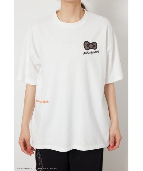 RODEO CROWNS WIDE BOWL(ロデオクラウンズワイドボウル)の「(サンリオキャラクターズ) パターンモチーフTシャツ(Tシャツ/カットソー・レディース・ブラウン/ブラック/ライトブルー/オフホワイト・MEDIUM/LARGE)」の10枚目の写真