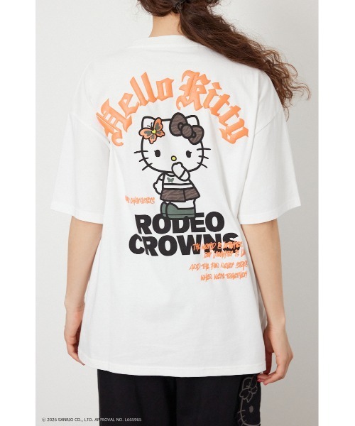 RODEO CROWNS WIDE BOWL(ロデオクラウンズワイドボウル)の「(サンリオキャラクターズ) パターンモチーフTシャツ(Tシャツ/カットソー・レディース・ブラウン/ブラック/ライトブルー/オフホワイト・MEDIUM/LARGE)」の12枚目の写真