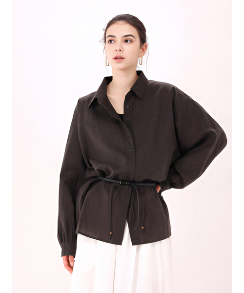 ACUD(アクド)の「Sheer String Shirt _Brown(シャツ/ブラウス・レディース・ブラウン・FREE)」の1枚目の写真