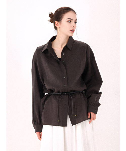 ACUD(アクド)の「Sheer String Shirt _Brown(シャツ/ブラウス・レディース・ブラウン・FREE)」の2枚目の写真