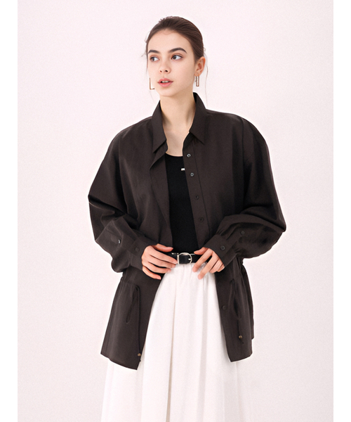 ACUD(アクド)の「Sheer String Shirt _Brown(シャツ/ブラウス・レディース・ブラウン・FREE)」の4枚目の写真