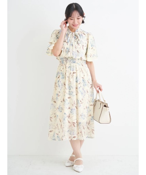 Re-J&SUPURE(リジェイアンドスプル)の「【大きいサイズ】【WEB限定】花柄ボウタイワンピース(ワンピース・レディース・ブルー/ピンク・XXXX-LARGE/XXX-LARGE/XX-LARGE)」の3枚目の写真