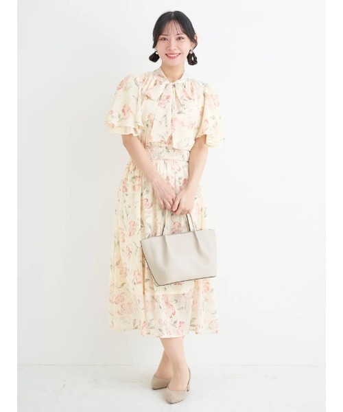 Re-J&SUPURE(リジェイアンドスプル)の「【大きいサイズ】【WEB限定】花柄ボウタイワンピース(ワンピース・レディース・ブルー/ピンク・XXXX-LARGE/XXX-LARGE/XX-LARGE)」の8枚目の写真