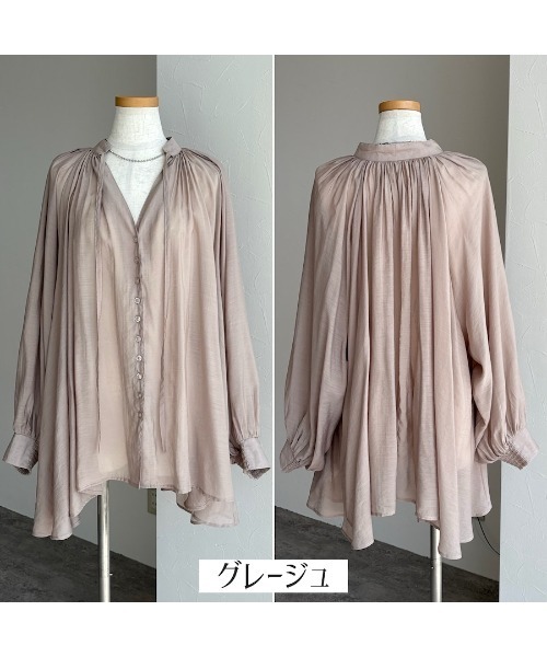 zena(ジェナ)の「シアーブラウス前後2WAY(シャツ/ブラウス・レディース・ブラック/チャコールグレー/ピンク・MEDIUM)」の20枚目の写真