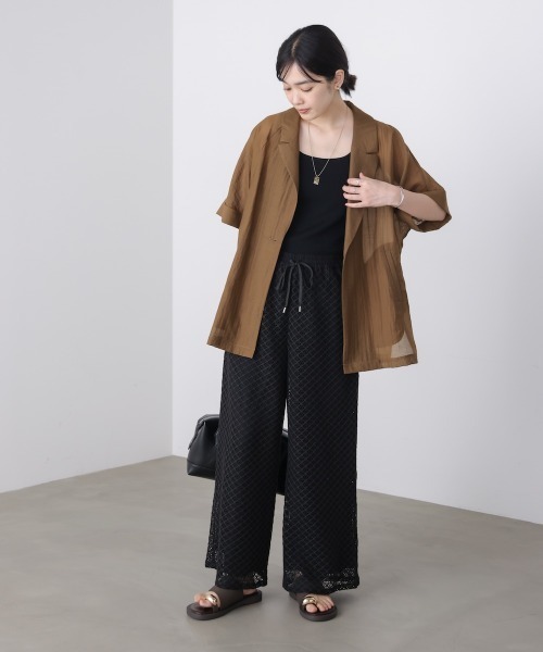 Bou Jeloud（ブージュルード）の「ショートスリーブジャケット（テーラードジャケット・レディース・グレー/ブラック/モカ・38）」の10枚目の写真