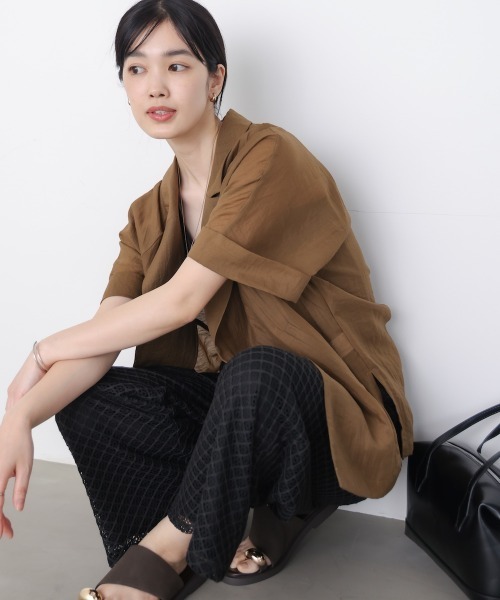 Bou Jeloud（ブージュルード）の「ショートスリーブジャケット（テーラードジャケット・レディース・グレー/ブラック/モカ・38）」の16枚目の写真