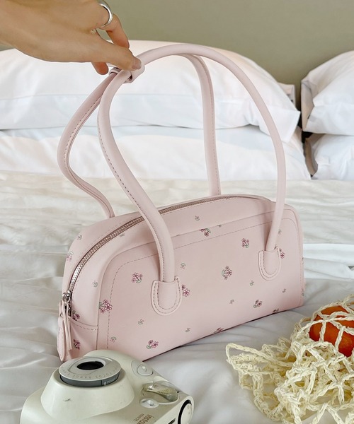 HOOK（フック）の「HOOK for girls　ロングハンドル花柄ミニボストンバッグ（ボストンバッグ・レディース・ライトグリーン/ライトブルー/ピンク・FREE）」の4枚目の写真