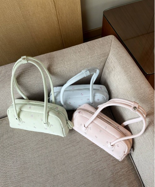 HOOK（フック）の「HOOK for girls　ロングハンドル花柄ミニボストンバッグ（ボストンバッグ・レディース・ライトグリーン/ライトブルー/ピンク・FREE）」の7枚目の写真