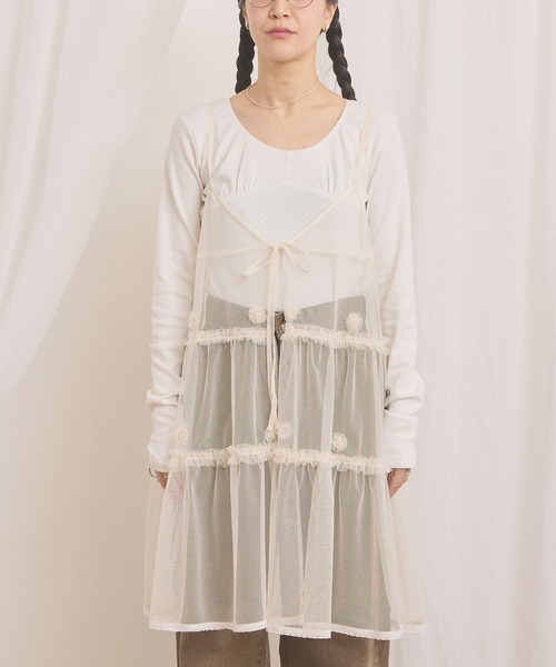 fig London(フィグロンドン)の「Hazel cami dress(ワンピース・レディース・ホワイト/ブラック・FREE)」の6枚目の写真