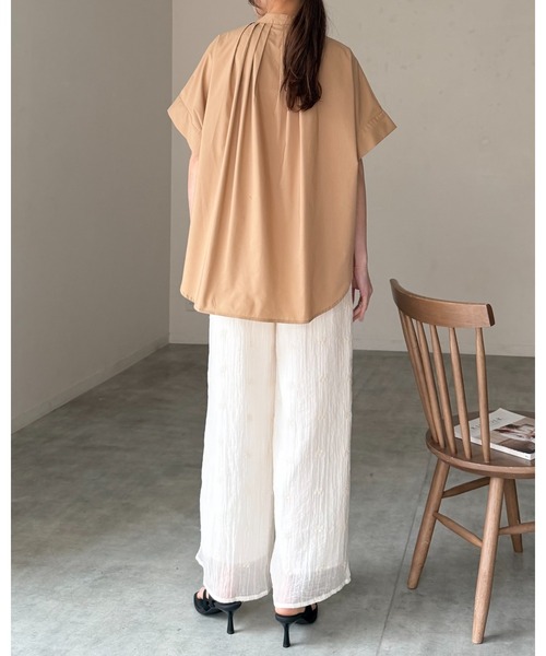 She's Closet(シーズクローゼット)の「半袖 ドルマンスリーブ オーバーサイズ タック ビッグシャツ(シャツ/ブラウス・レディース・ホワイト/ブラック/ベージュ/ホワイト系その他/チャコールグレー/ブルー・FREE)」の19枚目の写真