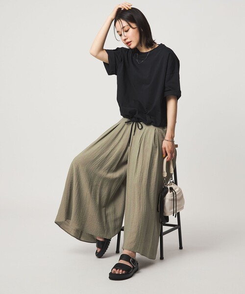 green label relaxing(グリーンレーベルリラクシング)の「【WEB限定】<at ease>ボイル キュロット パンツ(その他パンツ・レディース・コバルトブルー/オリーブ/ダークグレー・FREE/SHORT)」の3枚目の写真
