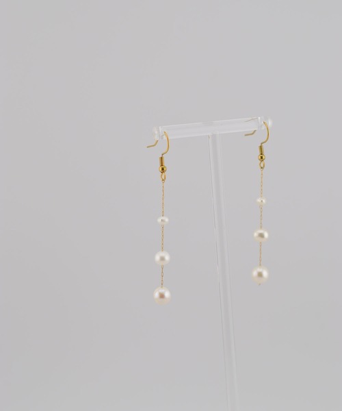 BROTHERHOOD（ブラザーフッド）の「【earyear】Rhythm Fresh Pearl Chain Pierce（ピアス（両耳用）・レディース・ゴールド・FREE）」の2枚目の写真