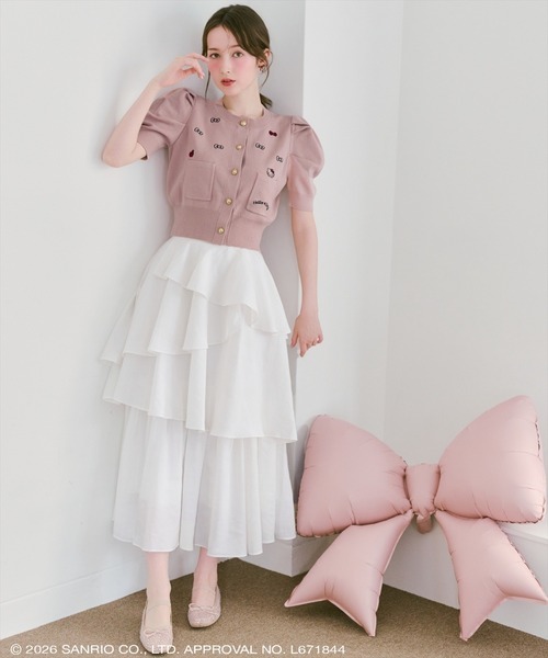 WILLSELECTION(ウィルセレクション)の「アシメフリルティアードスカート(スカート・レディース・ブラック/サックスブルー/オフホワイト/イエロー・FREE)」の2枚目の写真