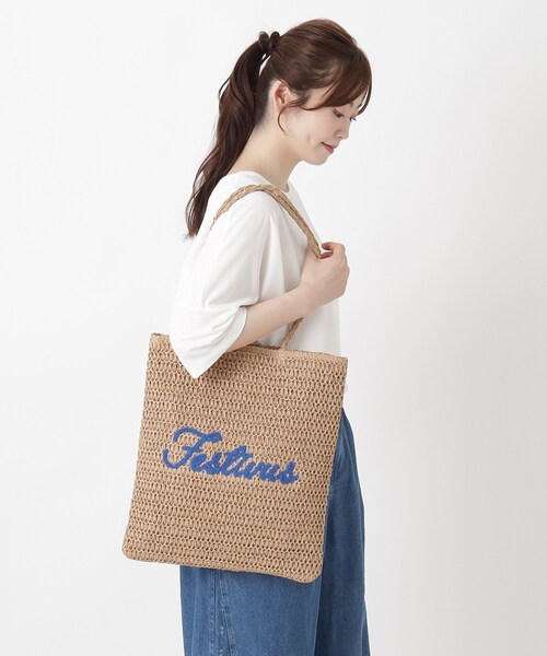 one'sterrace（ワンズテラス）の「【A4可】SE 雑材 サガラロゴ刺繍トート（トートバッグ・レディース・グレー系その他7/グレー系4/ベージュ系8・99）」の13枚目の写真